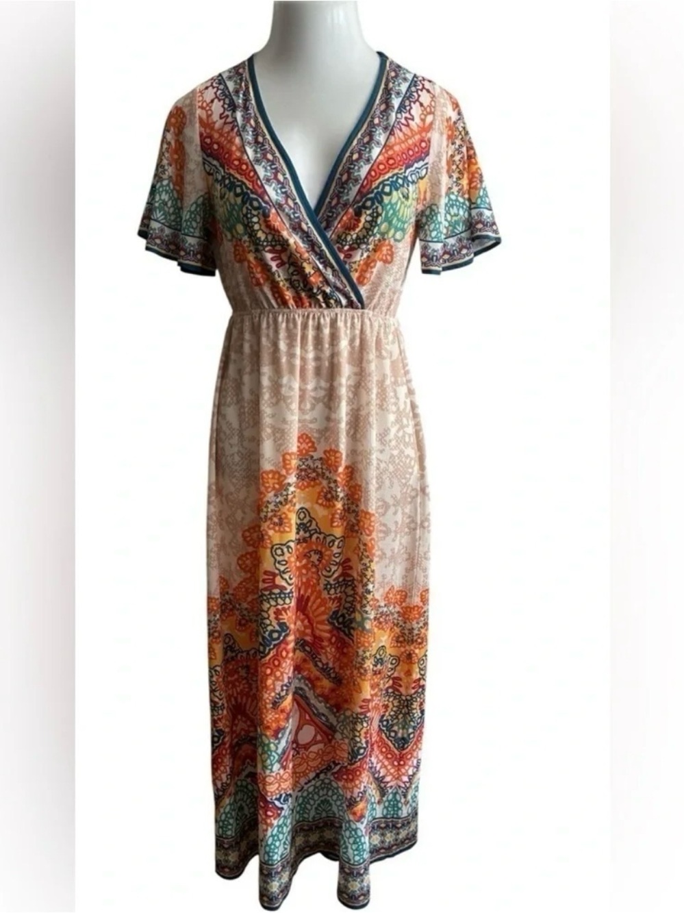 Womenβs Flying Tomato Bohemian Moroccan Summer Maxi Dress Small Like New